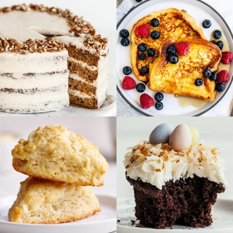 four easter breakfast and dessert recipe pictures.