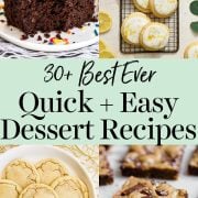 collage of easy dessert recipes.