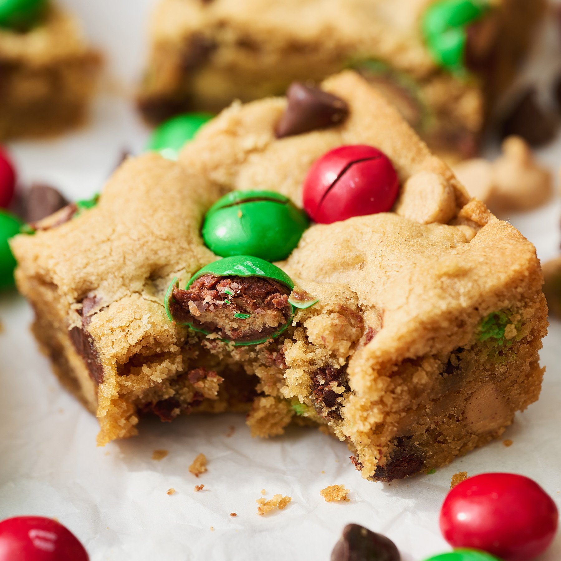 Loaded Peanut Butter Christmas Cookie Bars