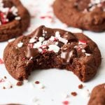 a Chocolate Peppermint Cookie with a bite taken out.