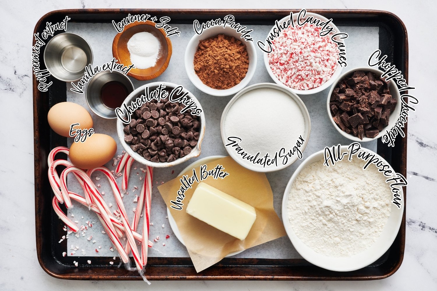 labelled mise en place ingredients for this recipe.