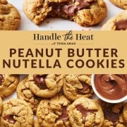 pinterest graphic for peanut butter nutella cookies.