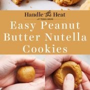 pinterest graphic for peanut butter nutella cookies.