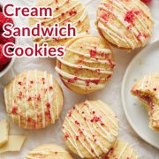 Raspberry Cream Sandwich Cookies pinterest collage.