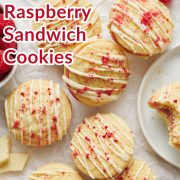Raspberry Cream Sandwich Cookies pinterest collage.