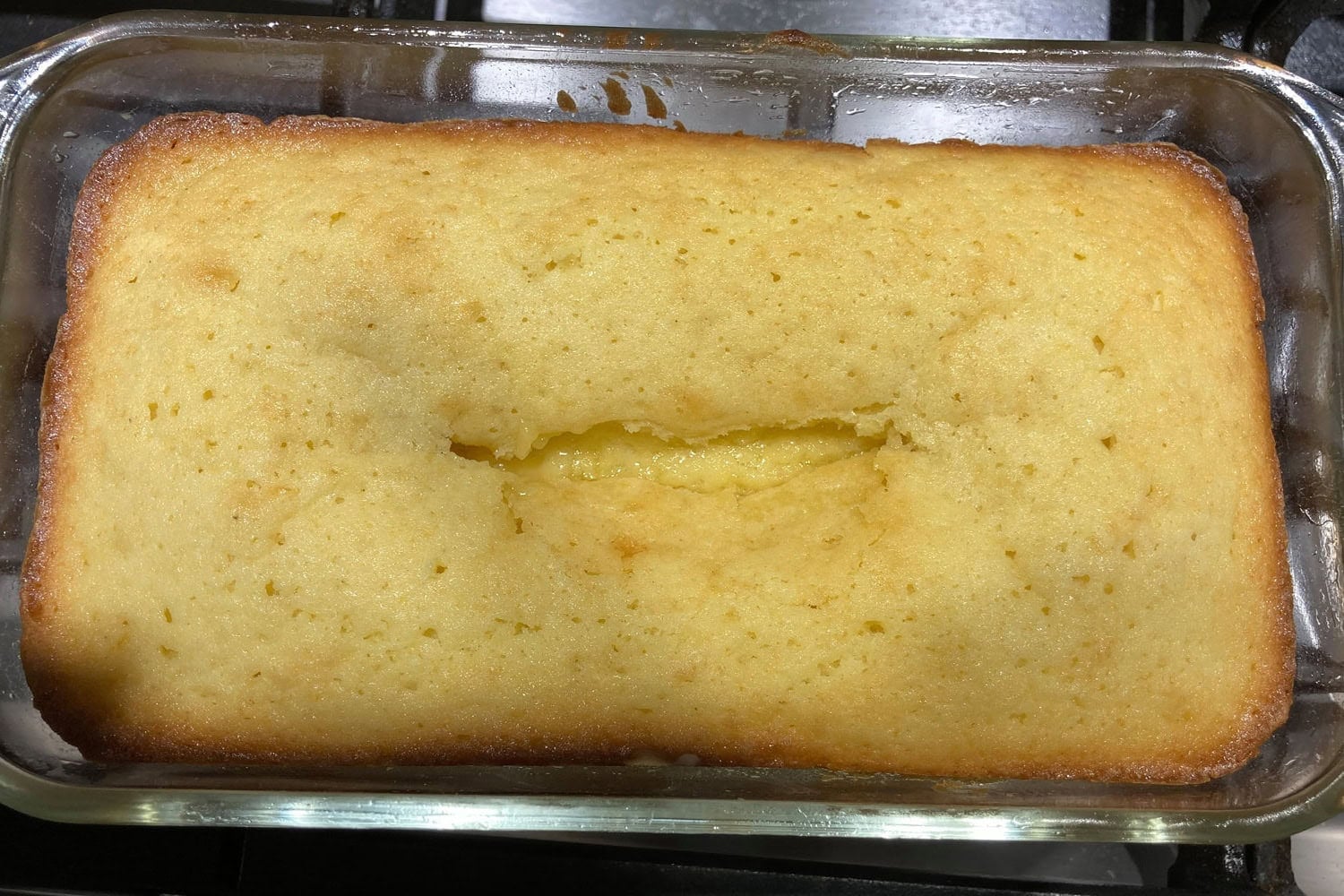 My banana bread or quick bread sunk in the center